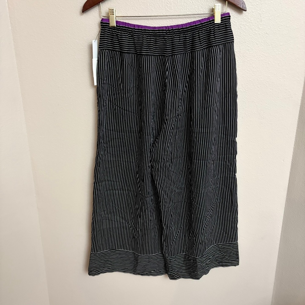 Donna Karan Sleepwear Size M Black White Striped Pajama Pants NWT D276924
